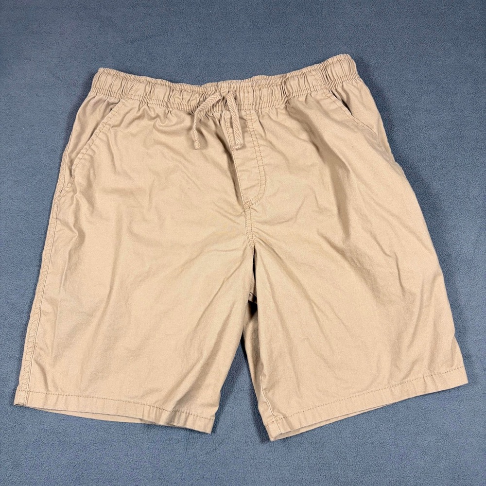 Wonder Nation Pull On Shorts Boys XL 14-16 Husky Tan Khaki Twill Elastic Waist